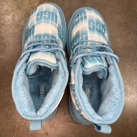 UGG Neumel Heritage Tasman Blue Fog Quilted Shearling Boots - Picture 6 of 12